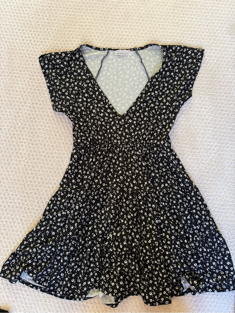 Urban outfitters black floral tiered dress